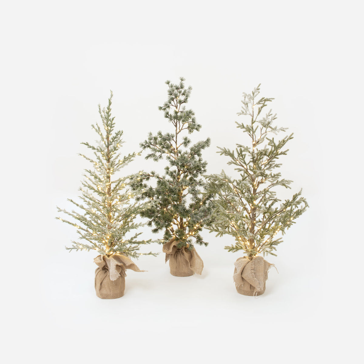 Lighted Tree w- Burlap Base, SM