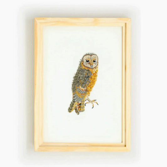 Eastern Barn Owl Beaded Art