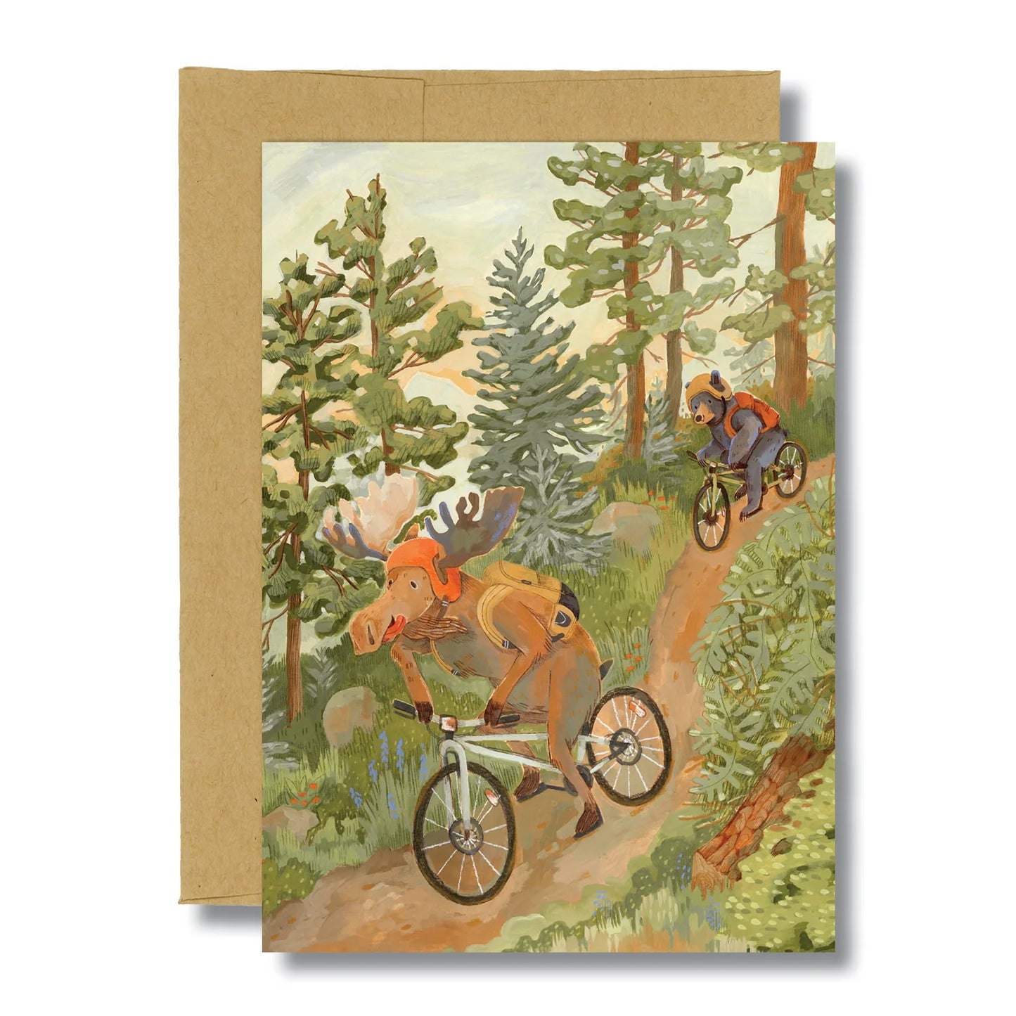 Mountain Biking Moose 5x7" Card