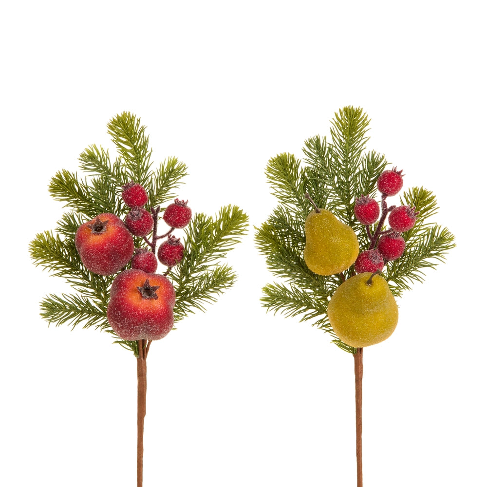 16" Iced Fruit and Greenery Spray