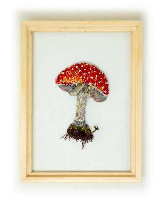 Fly Agaric Mushroom Beaded Art