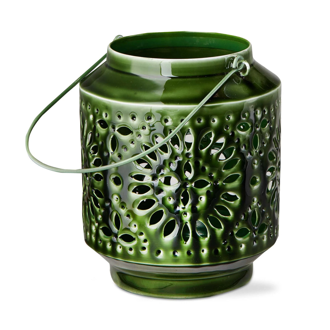 Lantern Aura Enamel Metal Med Green