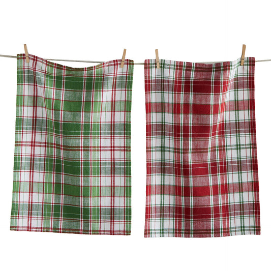 Winter Plaid Dishtowel S/2