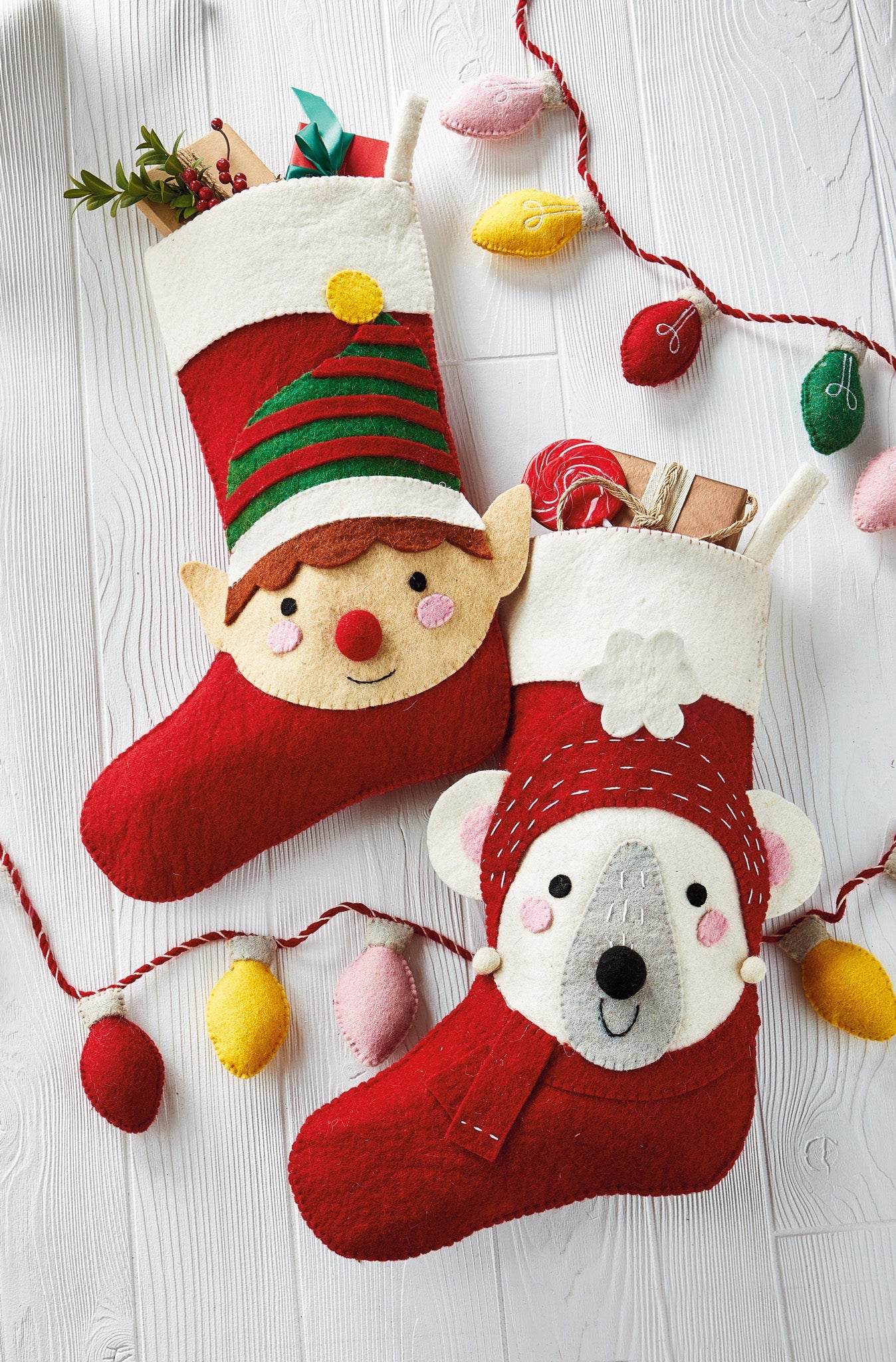Polar Bear Felt Stocking