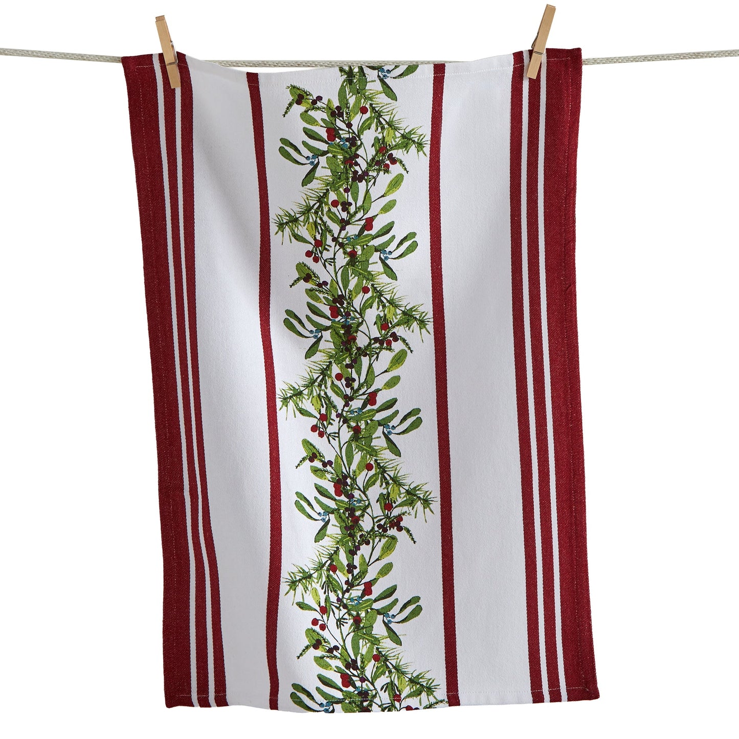 Winter Berries Center Garland Dishtowel