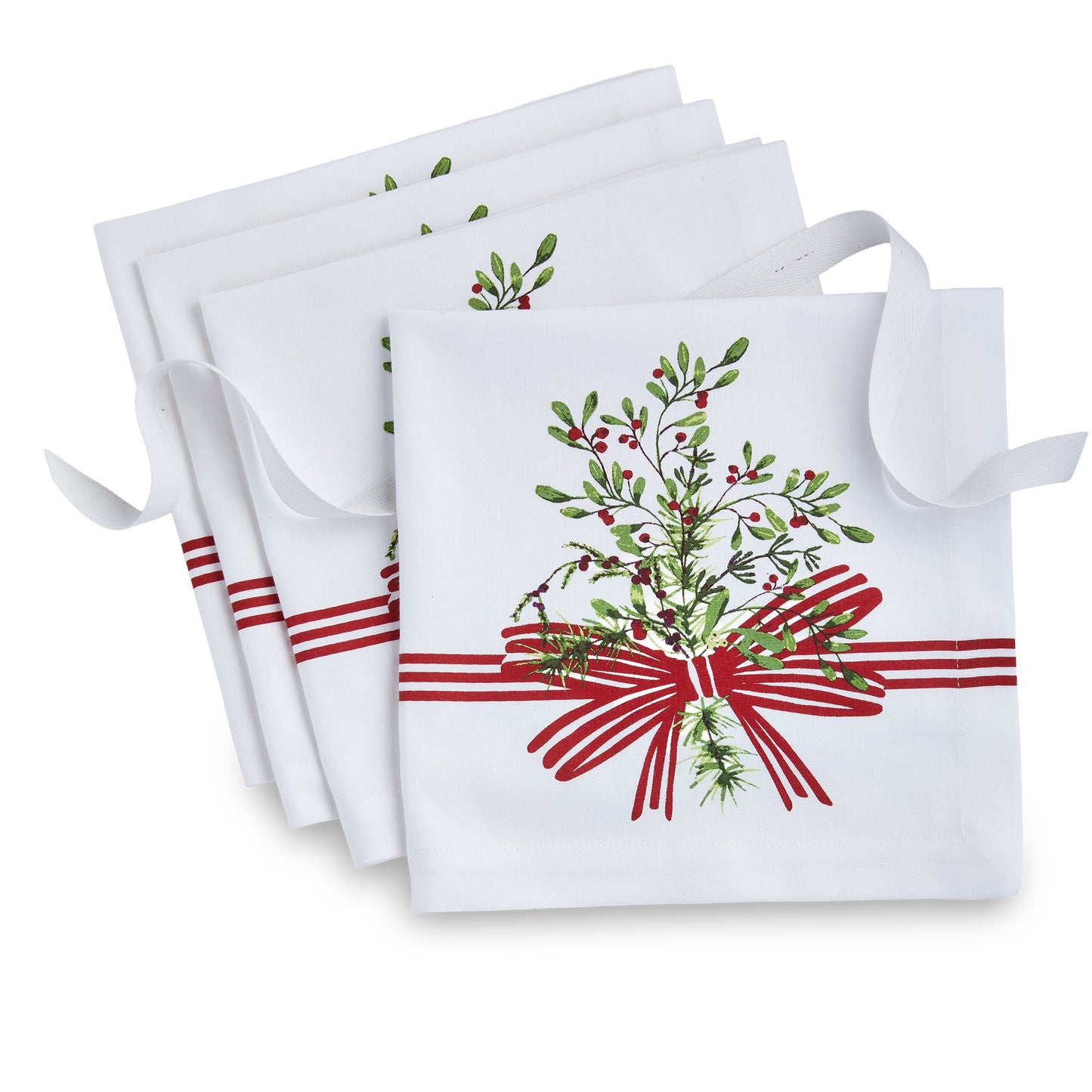 Winter Berries Bow & Garland Napkin S/4