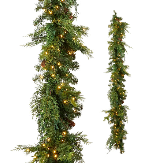 6.5' x 14" Pre-Lit Blue Ridge Mountain Pine Garland
