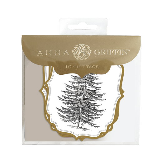 Gift Tags Black Tree Large- 10 count