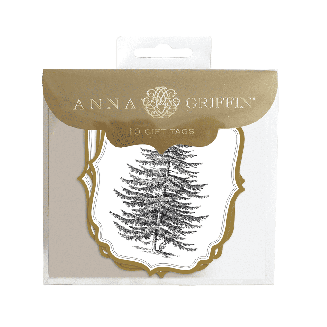 Gift Tags Black Tree Large- 10 count