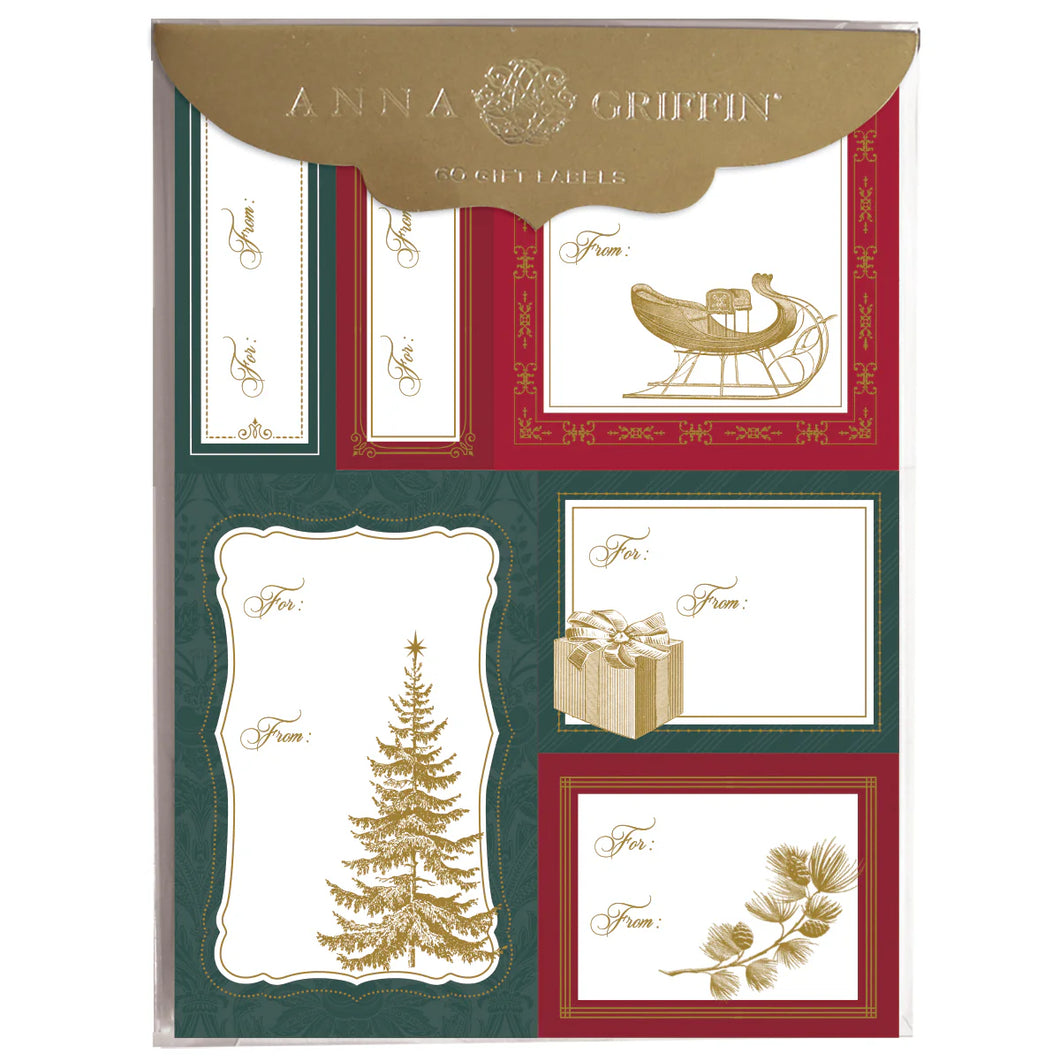 Gift Tags Gold Christmas Icon- 72 count