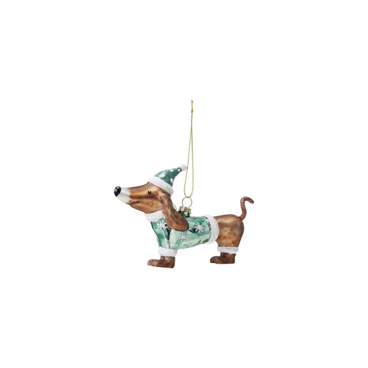 5-3/8"L glass puppy Ornament