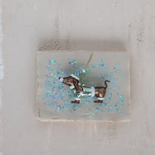 Load image into Gallery viewer, 5-3/8"L glass puppy Ornament
