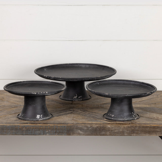 Black Pedestal Stands, S/3