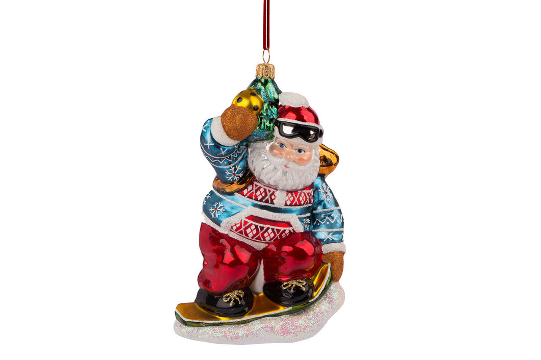 Ornament Snowboarding Santa