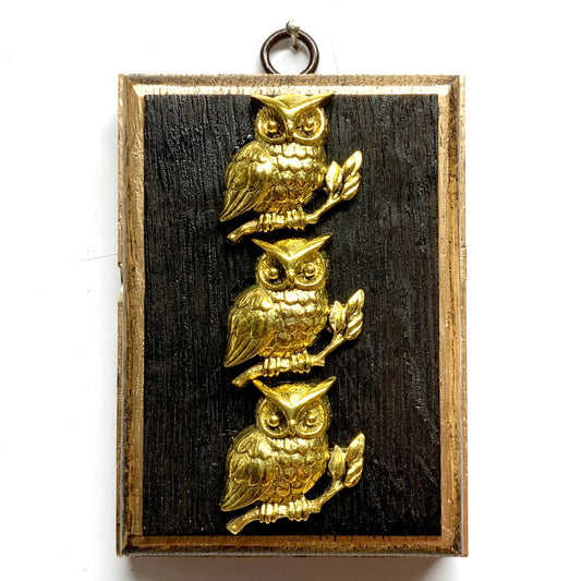 Bourbon Barrel Frame with Owls (3.25" wide)