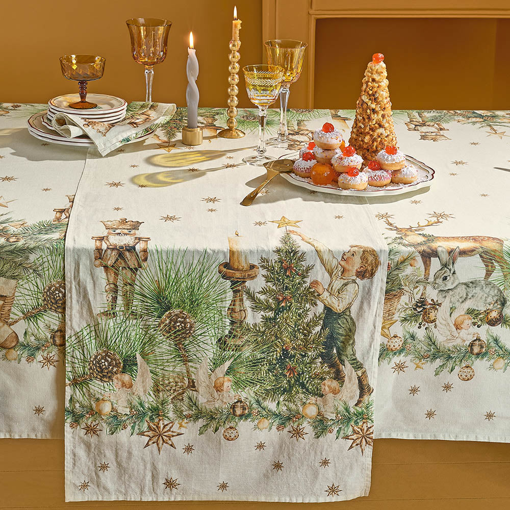 Noel Vintage Dore Tablerunner Printed
