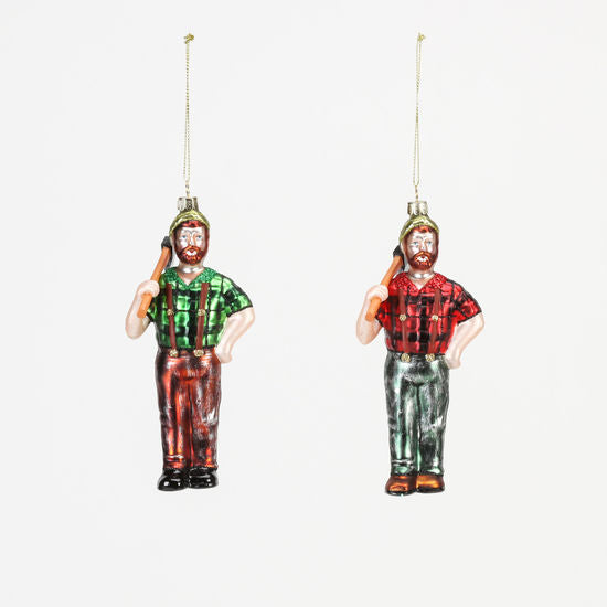 Lumberjack Glass Ornament