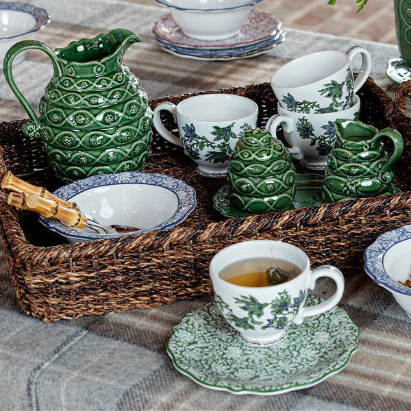 Jardins Du Monde Green Creamer/Sugar Set