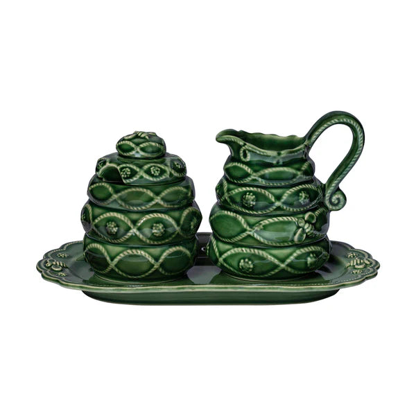 Jardins Du Monde Green Creamer/Sugar Set