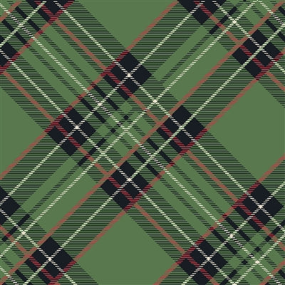 Green Plaid Cocktail Napkin pk/20