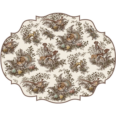 Die-cut Harvest Toile Frame Placemat - 12 Sheets