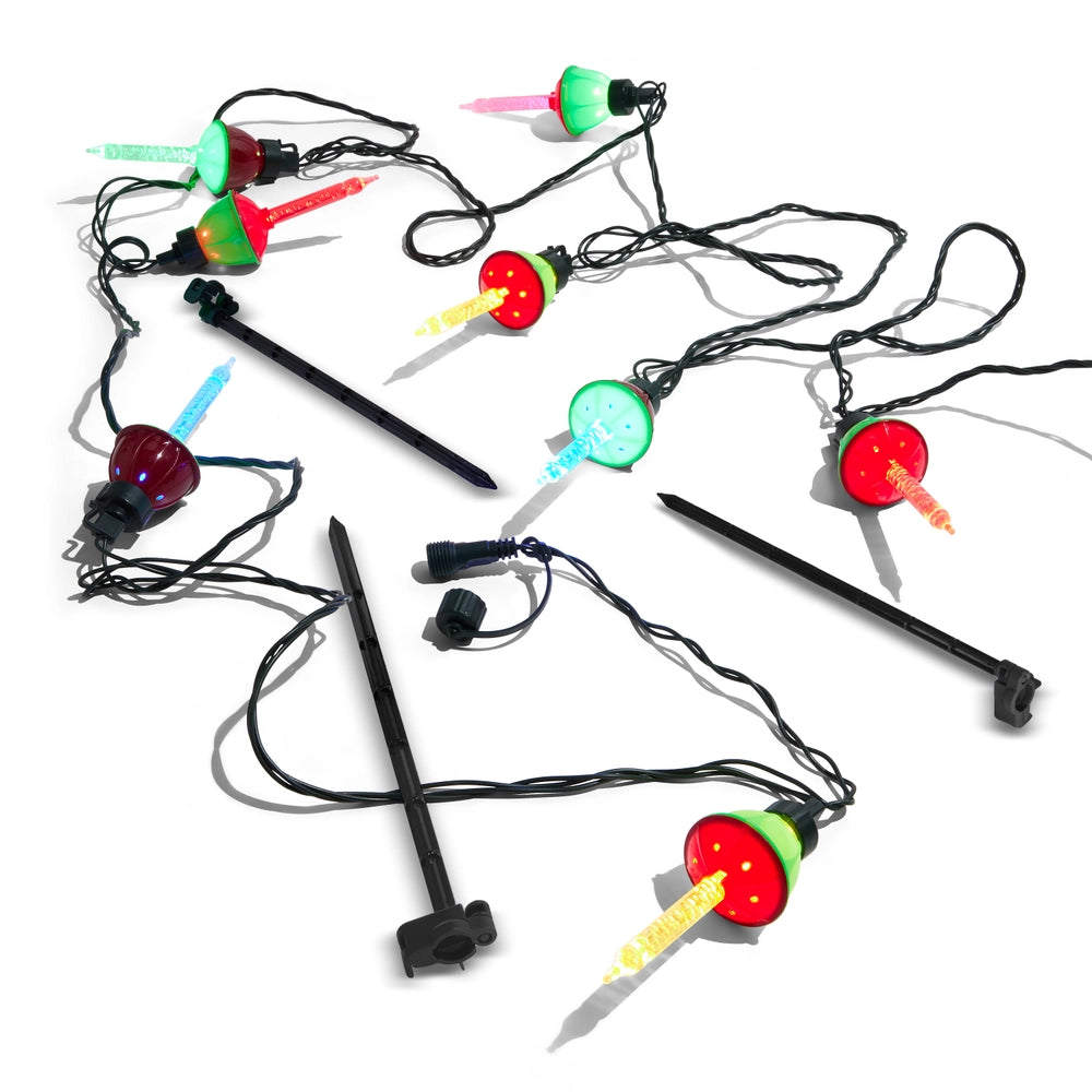 15' Connectable Faux Bubble Lights on Green Wire with 40 Multicolor Lights