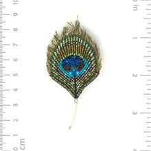 Load image into Gallery viewer, Peacock Feather Brooch Pin
