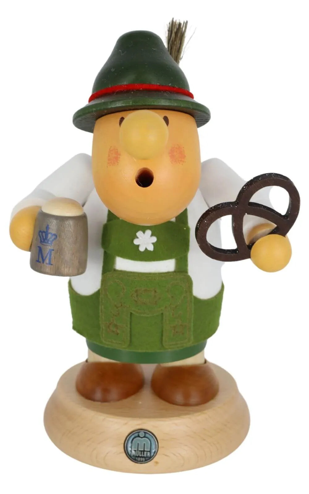 Smoking man Müllerchen® Bavarian- W/ Pretzel & Beer