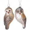 4.5" Glass Glitter Owl Ornament