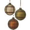 4" Glass Matte Plaid Ball Ornament