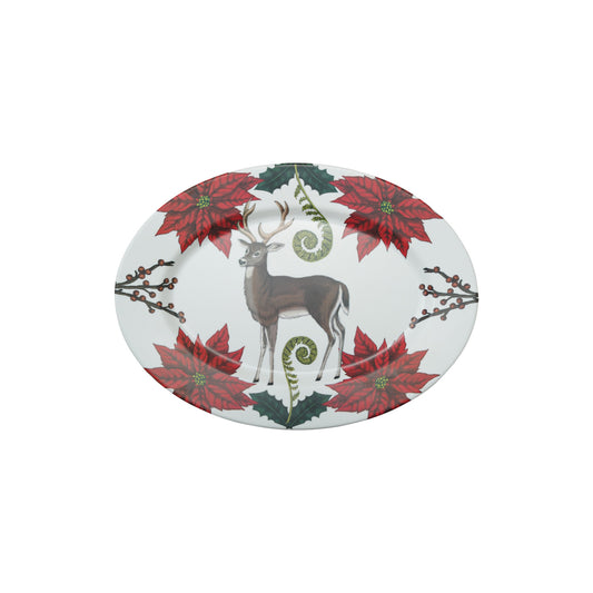 Melamine Platter w- Seasonal Botanicals & Deer