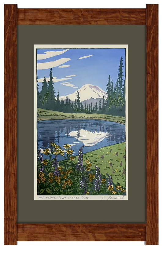 Mt. Rainier - Summer Lake Matted + Mortise & Tenon frame