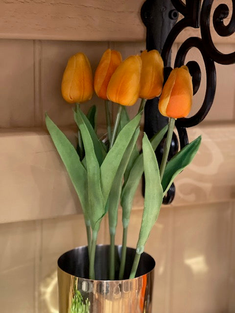 13.5" Orange (Real Touch) Tulip Stem