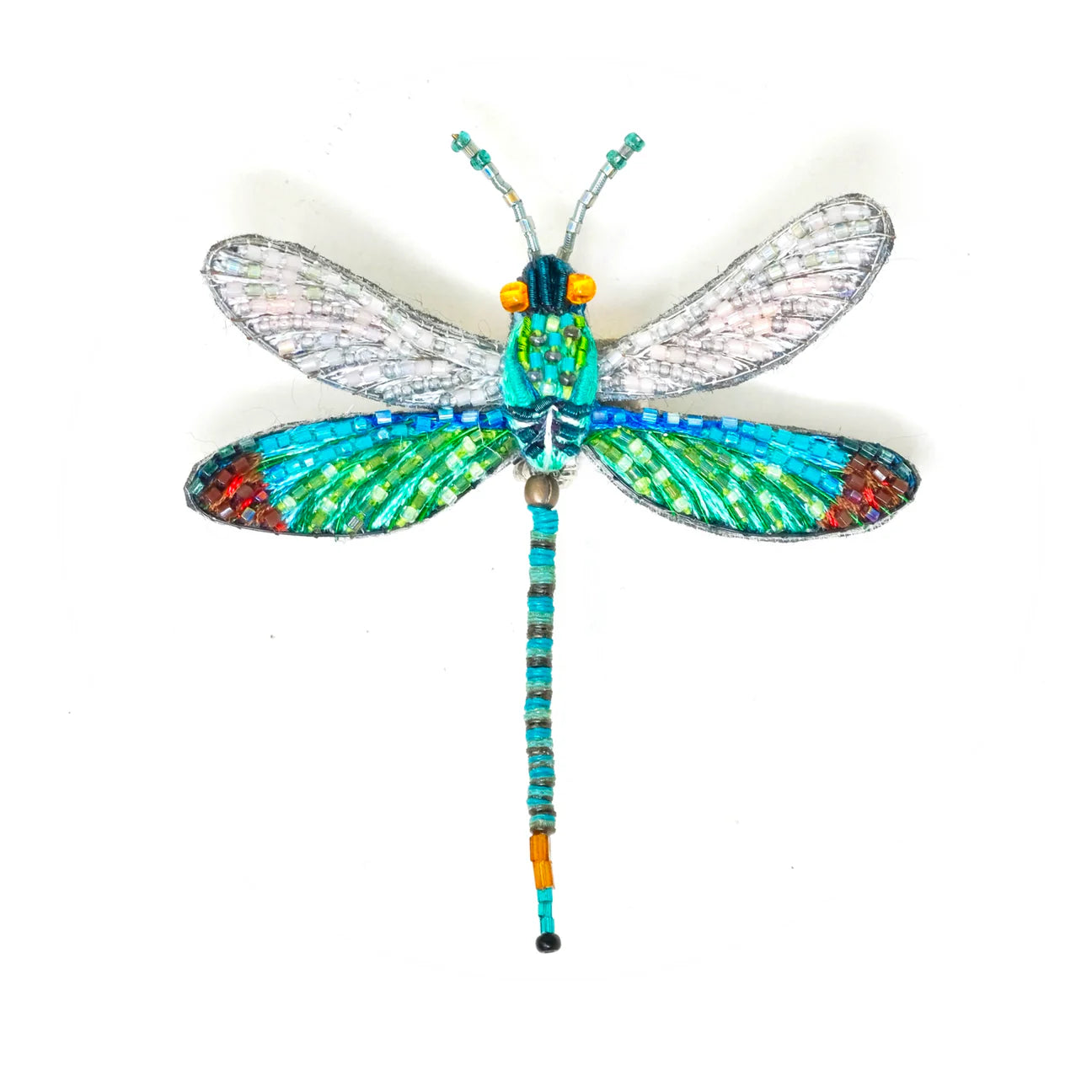Oriental Greenwing Dragonfly Brooch Pin