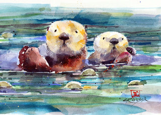 Otter Pair 5x7 Greeting Card