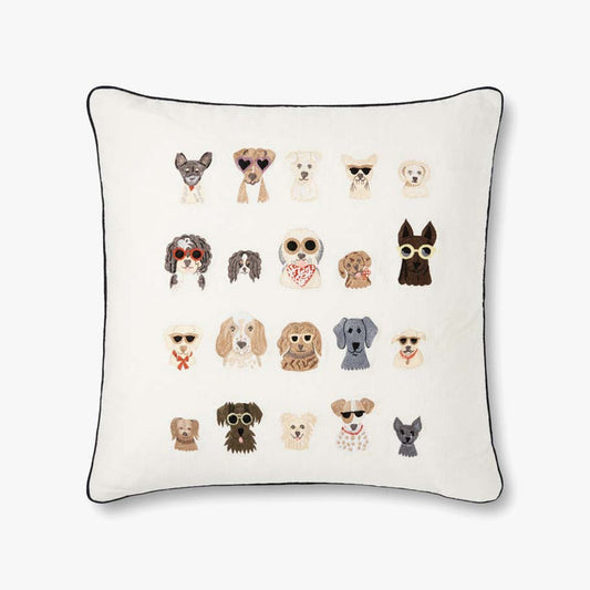 Dogs 22x22" Ivory Pillow