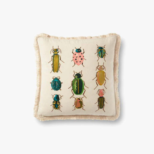 Insect & Critter 18x18" Embroidered Pillow