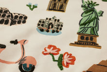 Load image into Gallery viewer, Bon Voyage Cream 22x22&quot; Embroidered Pillow
