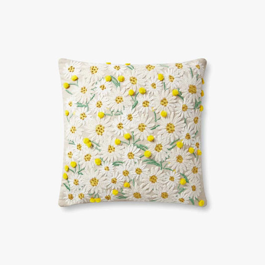 Daisies 18x18" Beige Pillow