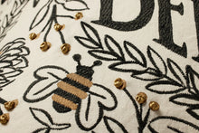 Load image into Gallery viewer, BEE&#39;S Knees Black &amp; Gold 22&quot;x 22 Embroidered Pillow
