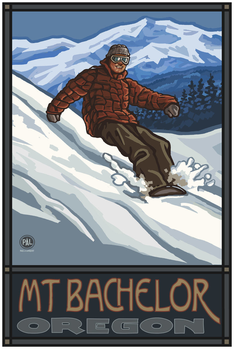 Mt. Bachelor Oregon Snowboarder Edge 9X12 Framed Print