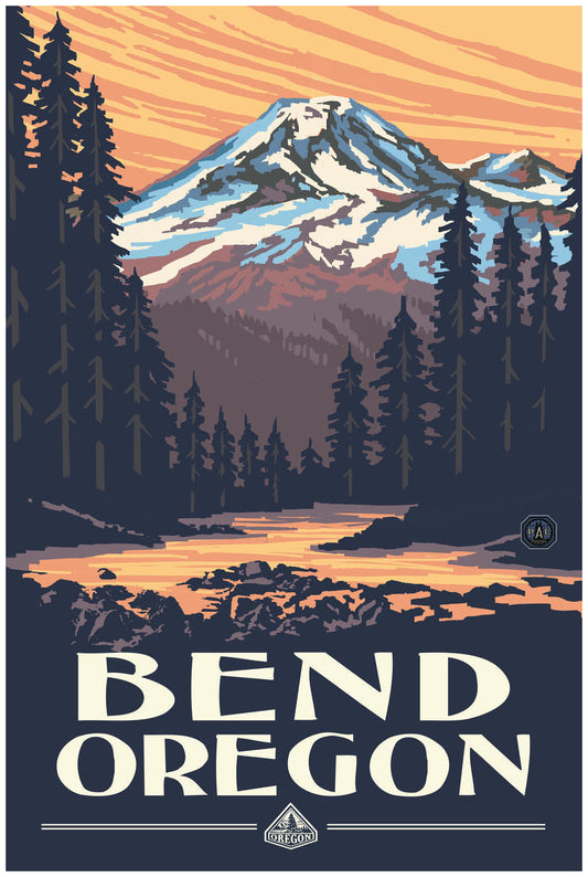 Bend Oregon Mountain Sunset Print