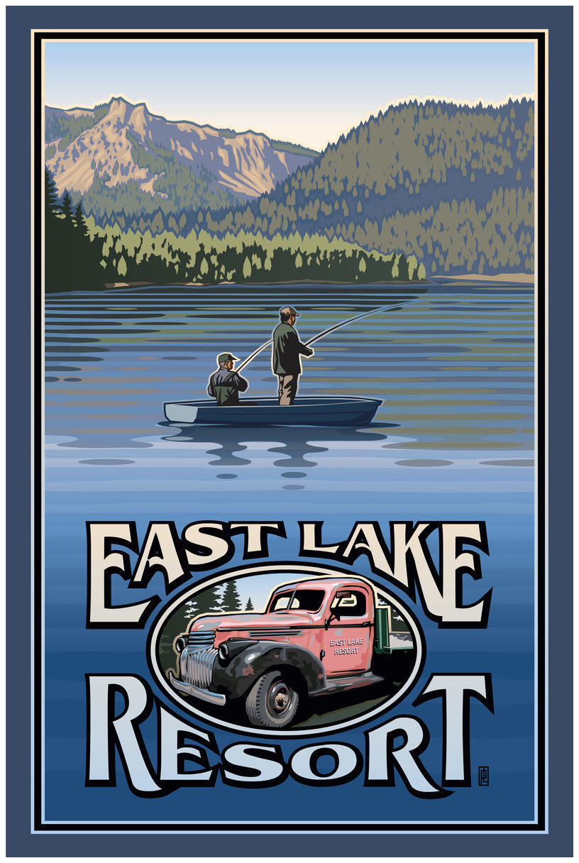 East Lake Resort Fishing Print