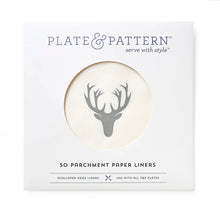 Load image into Gallery viewer, 12&quot;x12 Plate Liners- &quot; OH DEER&quot; flat plate liners PKG of 50
