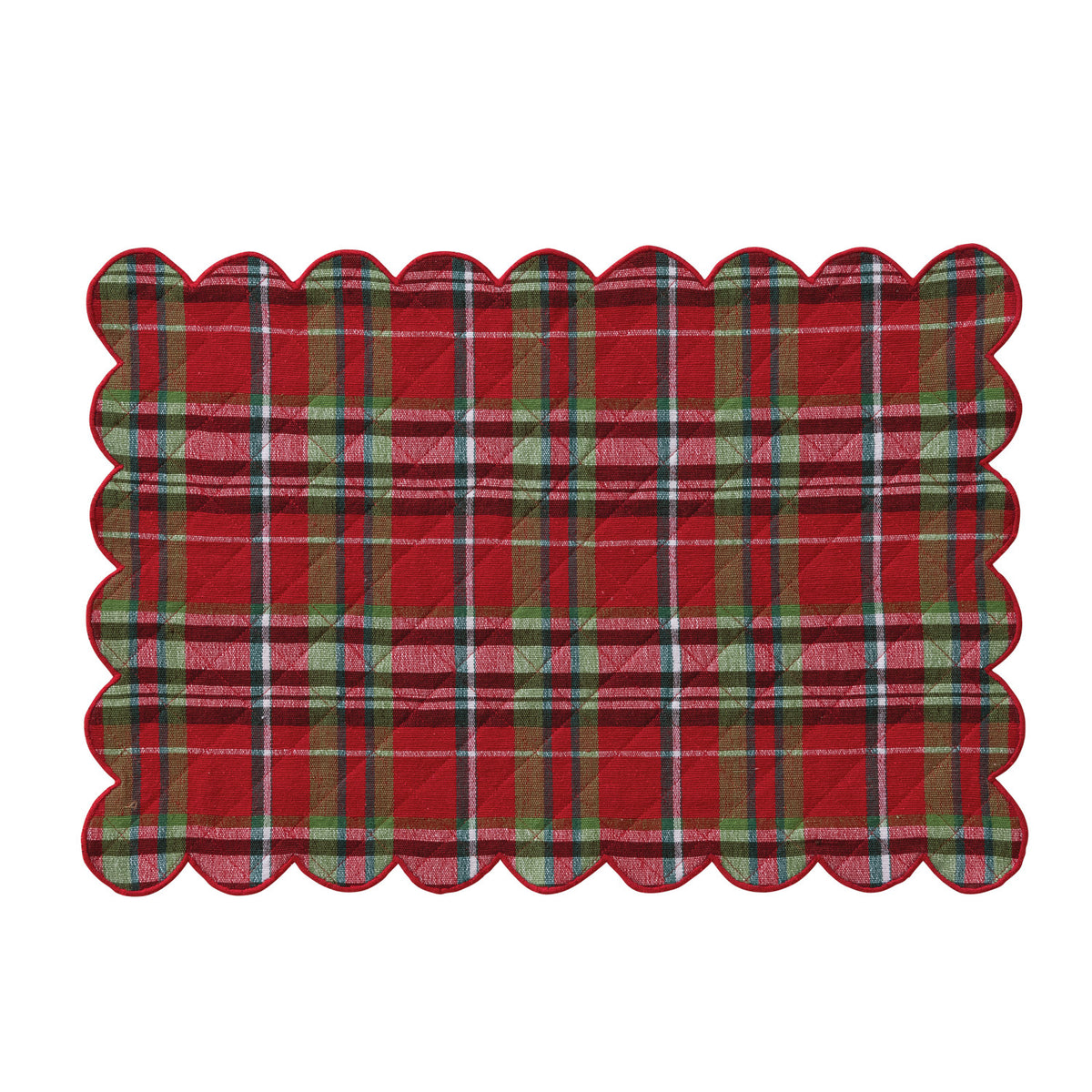 Plaid Quilted Scalloped Placement