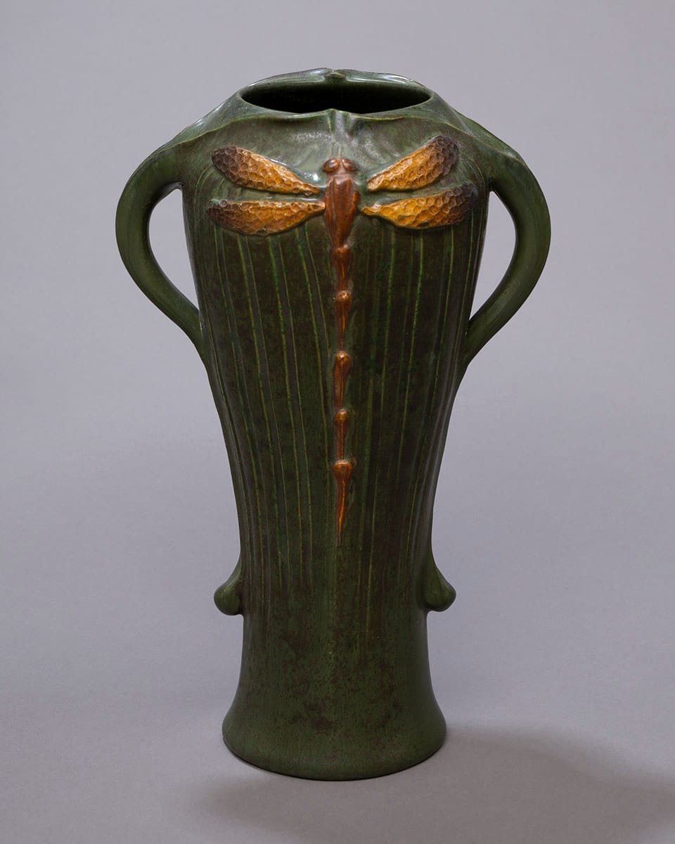 Dragonfly Duet Vase - Organic Green