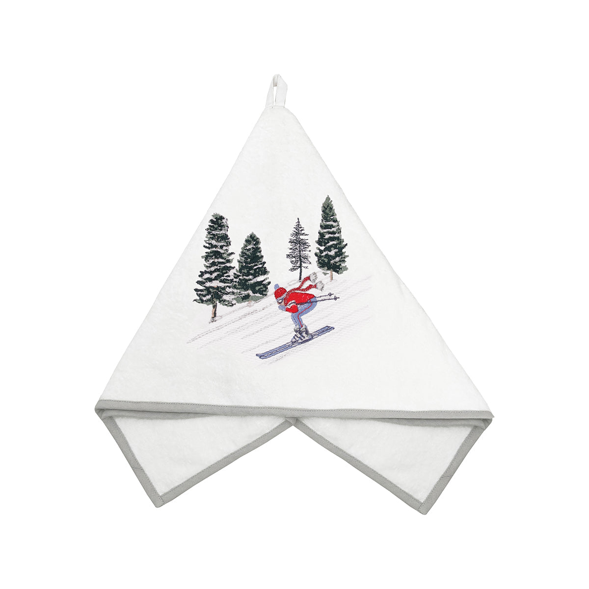 Downhill Skier Terrycloth Towel, 25x25"