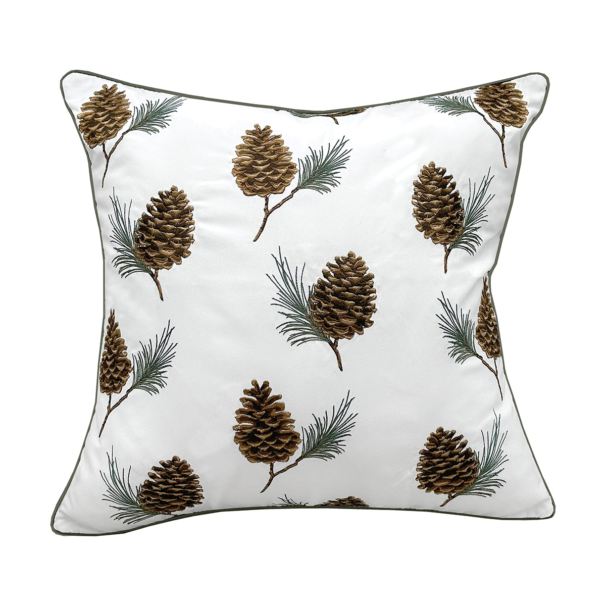 Pinecones & Branches Pattern Pillow, 20x20"