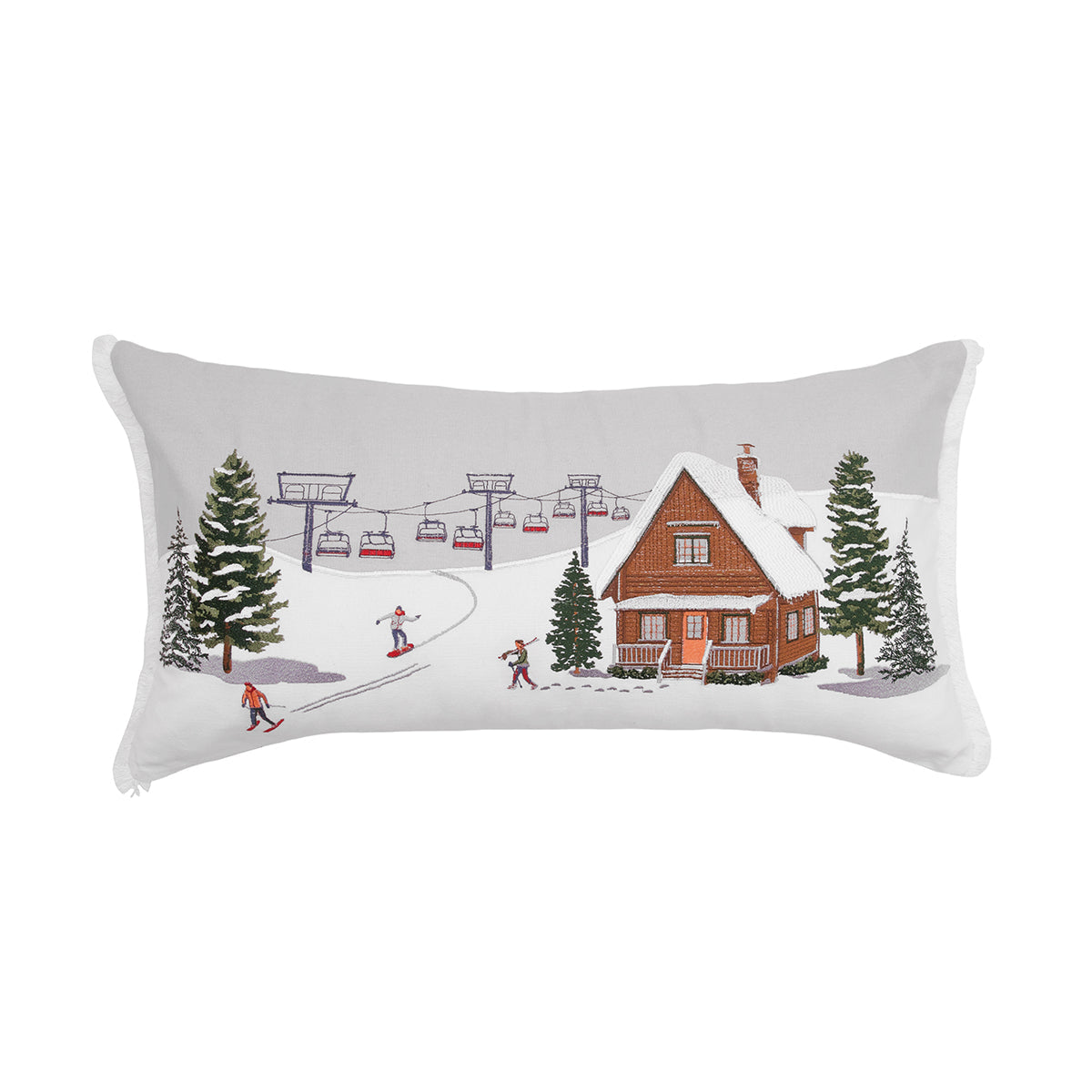 Ski Lodge Indoor Lumbar Pillow, 14x26"