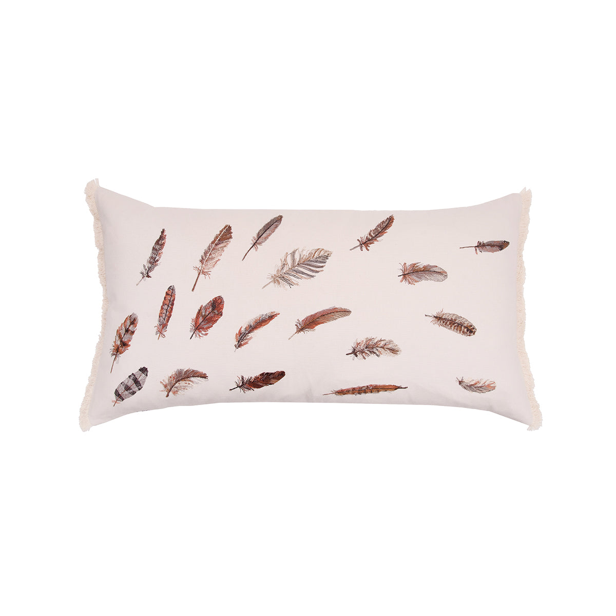 Feather Pattern Lumbar Pillow, 14x26"